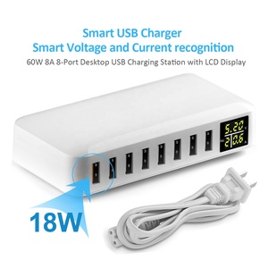 Cargador de pared USB múltiple, adaptador de viaje con pantalla LED, interfaz USB, 8 puertos - Product Image 6