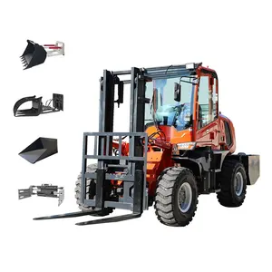 Çin üretici küçük Mini dizel kapalı yol 4WD 4x4 kaba tüm arazi tipi Forklift kamyon