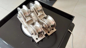 Porte coulissante Rail Rouleau Double Roue En Acier Inoxydable Porte Coulissante Roulette Roulette - Product Image 4