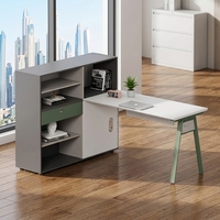 Poste de travail en îlot de bureau, bureau informatique moderne en bois, cloison de séparation pour employés, ensemble de mobilier de luxe en forme de L pour personnel