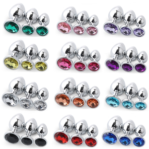 BDSM juguetes para adultos joya de Metal inoxidable dilatador Anal mujeres Fitness joyería de cristal Butt Set Plug - Product Image 5