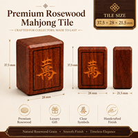 Ensemble de Mahjong Premium 146 Pièces en Bois de Palissandre avec Incrustations Coquillages, Fait Main, Coffret Cadeau de Luxe pour Divertissement à Domicile