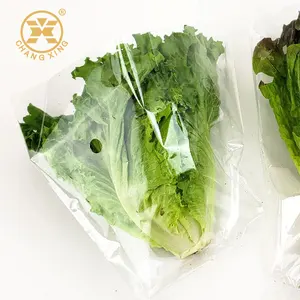 ผักกาดหอมผักดอกไม้ LLDPE บรรจุภัณฑ์พลาสติกออกแบบโลโก้ได้ตามต้องการผักผลไม้ผักผักกาดหอม
