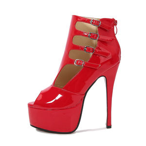 Sandales à talons pour filles tendance grande taille 2022, bottes sexy à talons hauts, bout ouvert, bottes à la cheville, escarpins pour femmes, escarpins roses à talons - Product Image 3