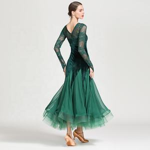 Vestido de <span class=keywords><strong>baile</strong></span> moderno de manga larga de encaje Vestido de <span class=keywords><strong>baile</strong></span> de vals estándar nacional Big <span class=keywords><strong>Swing</strong></span> - Product Image 2
