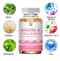 Capsules de biotine VitaSpring en gélule molle, supplément de vitamine C pour les cheveux, la peau et les ongles, marque privée, 25000 mcg, capsules de biotine en gélule molle au collagène