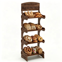 Étagère à pain en bois personnalisée avec logo, étagères de vente au détail en bois de qualité supérieure pour boulangerie et supermarché