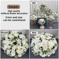 Boule et couronne de fleurs artificielles en soie naturelle de luxe de 18 pouces - Taille personnalisable - Décoration pour la Saint-Valentin et Halloween