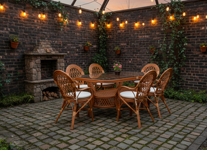 Juego de Comedor JAVA, Diseño Tradicional Indonesio, Estructura de Ratán/Mimbre, Mesa de Comedor Larga para Uso en Villas, Hogares y Hoteles, Hecho en Indonesia - Product Image 5