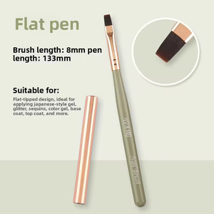 10pcs Japanese Style Nail Art Brush <b>Set</b> <b>Crimped</b> Oval Fine Nylon Liner Sturdy Wooden Handle for UV Lamp Gel Salon Manicure - Product Image 5
