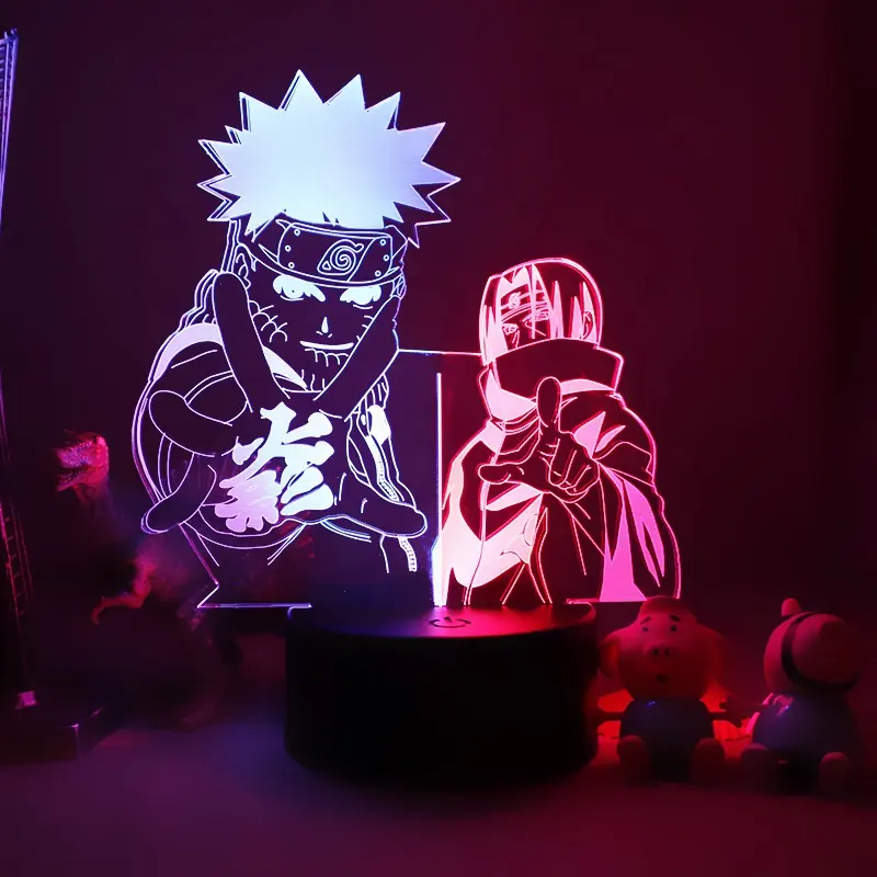 Sıcak satış 3d Anime Led gece lambası takım çocuk yatak odası gece lambası Itachi Uchiha 3d gece lambası