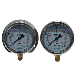 Manomètre résistant aux chocs Xaol Yn 60, filetage 1/4, mesure industrielle d'huile hydraulique et d'eau - Product Image 1