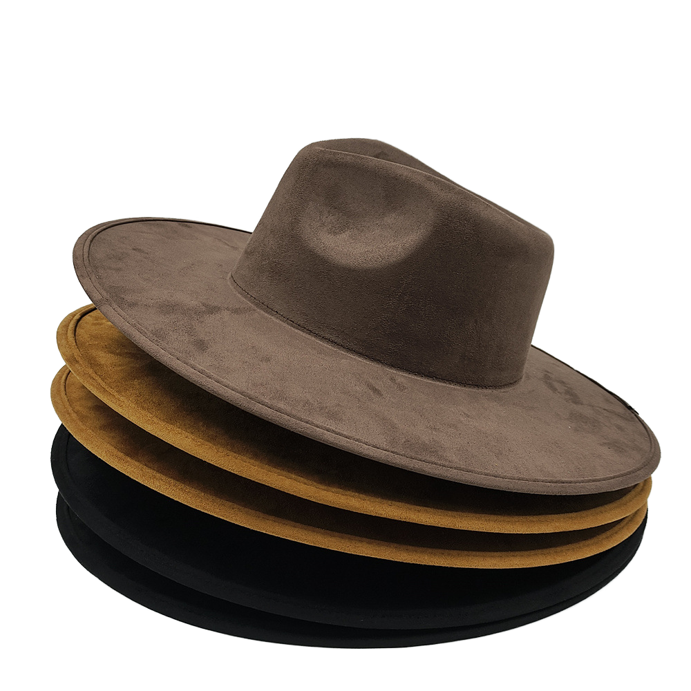 Soft Felt Fedora Hat Women Men Vintage Flat Brim Lightweight