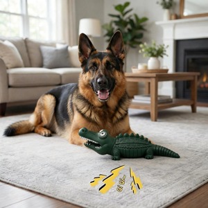 Jouets pour chiens personnalisés en usine, résistants, en caoutchouc naturel, en forme d'alligator, pour la dentition, jouet interactif pour chiens de petite et moyenne taille - Product Image 6