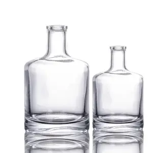 Botol 150 Ml wiski botol kaca kustom dapat didaur ulang Brandy Cork minuman keras kaca atas waktu tubuh industri tutup kemasan permukaan timah