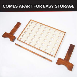 Juego de viaje para fiestas al aire libre, juego de mesa Drop Four Connect, juego gigante de madera 4 en fila con bolsa de monedas y reglas - Product Image 4