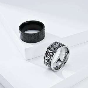 <b>Celtic</b> Eternal Triangle Knot Titanium Steel <b>Ring</b> For Men Steel Black Gift Jewelry - Product Image 4