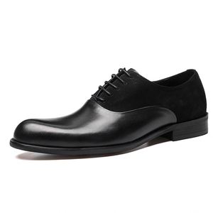 Zapatos Oxford de Cuero Genuino para Hombre - Estilo Retro Formal de Negocios, Gamuza y Piel de Vacuno en Dos Tonos - Product Image 4
