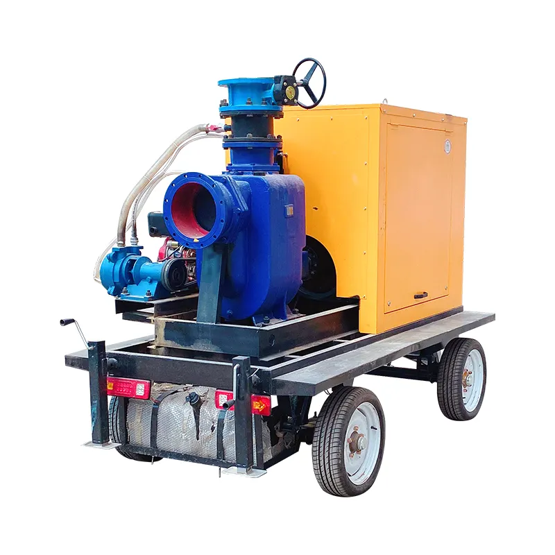 High pressure centrifugal pump mobile pump truck flood prevention  flood control and drainage trailer pump