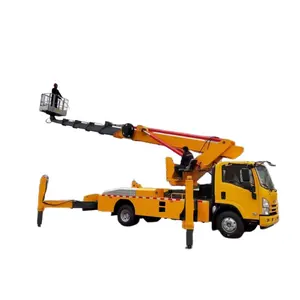 ISUZU 4*2 32m Telescopic Crane Basket Aerial Work Platform Manlift truk produsen