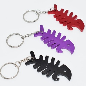 Custom Fish Bone Metal Keychain Vintage Opener Beer Opener Tool with Key Tag Chain Ring Accessories Wedding Party Favors Gifts