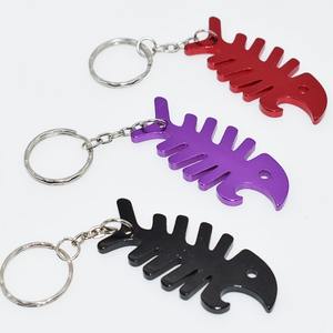 Llavero de metal con diseño de espina de pescado, abridor de cerveza vintage, herramienta con llavero y accesorios de cadena, regalos para bodas y fiestas - Product Image 1