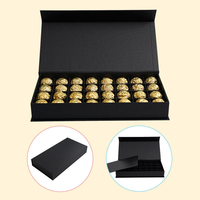 Boîtes d'emballage de luxe avec logo personnalisé, imprimées en quadrichromie, boîte cadeau magnétique de qualité alimentaire pour chocolats, truffes, bonbons, macarons