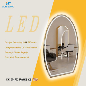 Personnalisation en usine Fashion Large Wall Shop Barbershop Mirror avec Led Salon de coiffure <span class=keywords><strong>Miroir</strong></span> <span class=keywords><strong>mural</strong></span> <span class=keywords><strong>à</strong></span> Led dédié au sol - Product Image 1