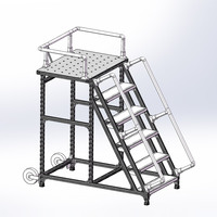 en aluminium de sécurité industrielle passerelles plates-formes pliantes échelles avec accessoires pieds niveleur de jambe