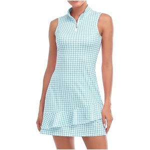 Solid Color Printed Sleeveless Women's Golf Skirt with Built-In Shorts Chemical Fiber Blend Sizes S-XL - Product Image 4