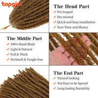 Grossiste Ombre Déesse Naturelle Pré-Bouclée Faux Locs Crochets Cheveux Tressés pour Femme Extensions de Cheveux Crochets Butterfly Locs