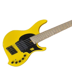 Đàn <span class=keywords><strong>Bass</strong></span> điện <span class=keywords><strong>5</strong></span> dây màu vàng Flyoung bán buôn, mạch hoạt động, chuyên nghiệp, biểu diễn - Product Image 1