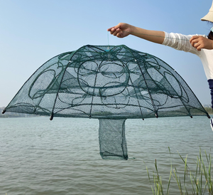 Piège à poissons pliable automatique en forme de parapluie pour appâts, pour la pêche de la <span class=keywords><strong>truite</strong></span>, des vairons, des écrevisses, des crevettes, des crabes et des poissons-chats - Product Image 1