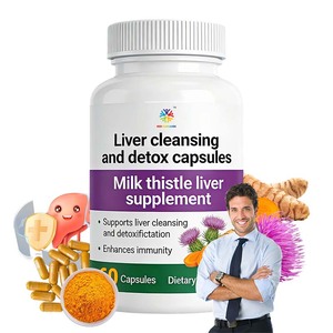 Capsules de détoxification et de purification du foie de haute qualité sous marque privée – Soutient la purification du foie, améliore l'immunité – Supplément de chardon-Marie - Product Image 1