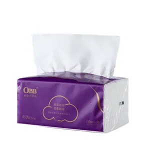 2 PLY Facial Tissue Paper Großhandel Günstige 100% Virgin Wood Pulp für Home PE Bag 3-lagiges Toiletten papier Face Clean Paper ISO9001