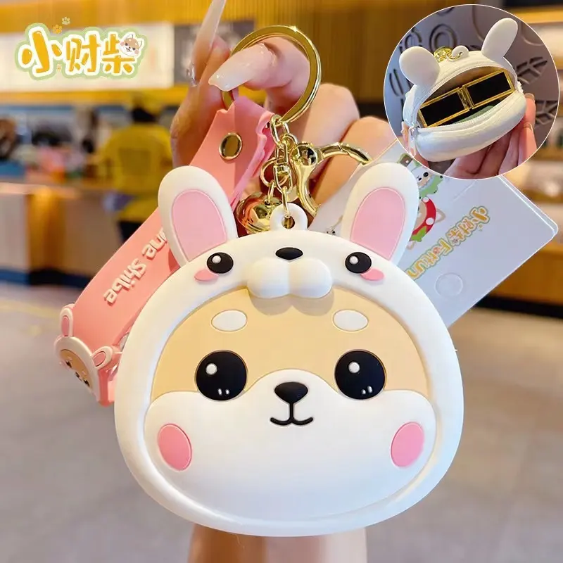 Wholesale Custom PVC Animal Dog Lovely Couple Pendant Simple Delicate Keychain For Gift