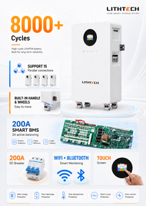 51.2V 300Ah 15kWh Wall Mounted Power <b>Smart</b> BMS CAN RS485 Backup Deep Cycle Home Solar Energy Storage Battery - Product Image 1