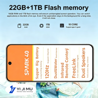 Smartphone 5G SPARK 40 Android 16, 22 Go + 1 To, Dernière Version 2026, Écran Perforé 7,3 Pouces avec Reconnaissance Scénique IA, Durable et Fiable, GSM