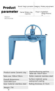 Presse à argile à double arbre en acier inoxydable poterie bar école équipement domestique <span class=keywords><strong>rouleau</strong></span> de dalle de <span class=keywords><strong>pose</strong></span> d'argile en céramique - Product Image 3