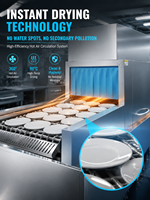 Lave-vaisselle professionnel électrique 380V en acier inoxydable 304, type plat, autonome, pour hôtels et restaurants
