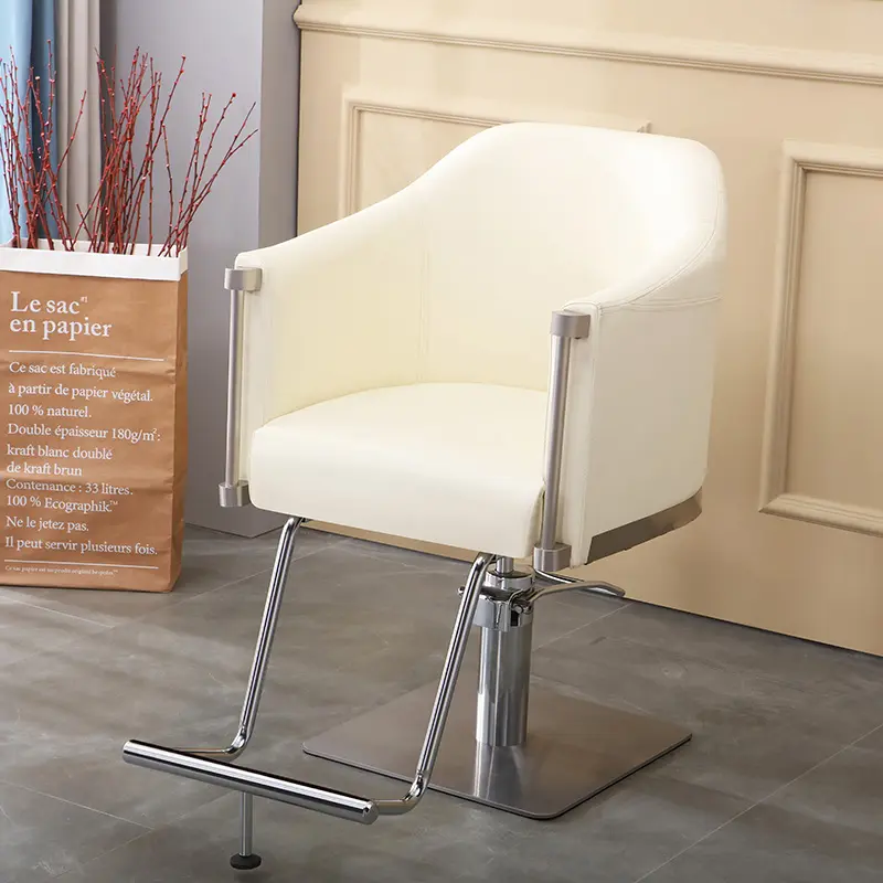 Sedie di bellezza per parrucchieri di colore bianco di alta qualità per lo Styling di sedie da barbiere mobili per la vendita a buon mercato
