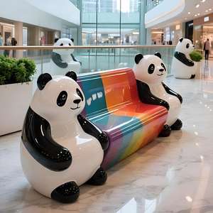 Banc Arc-en-ciel en Forme de Chat Fantaisiste - Chaise d'Attente Fonctionnelle en Matériau GRC Durable et Écologique pour Centres Commerciaux Extérieurs et Parcs - Product Image 3