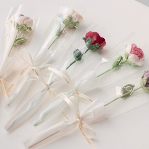 Rosas Tejidas a Crochet para el Día de San Valentín y el Día de la Madre, <span class=keywords><strong>Flores</strong></span> Hechas a Mano con Hilo, <span class=keywords><strong>Flores</strong></span> Artificiales, Regalos - Product Image 2