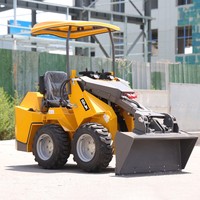 SDJK Nuovo Mini Caricatore a Ruote Skid Steer, Macchinario per Movimento Terra Multifunzionale, Diesel, per Uso Agricolo e Domestico