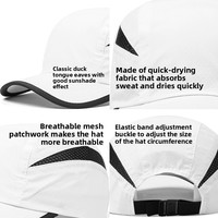 Gorra Deportiva Impermeable de Nailon de 6 Paneles con Bloques de Color, de Secado Rápido, Ajustable, con Impresión de Logotipo, Protección Solar para Verano y Actividades al Aire Libre