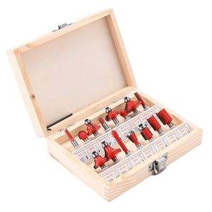 Juego de 15 Brocas HSS de 1/4 Pulgadas para Fresadora Vertical, Grabado y Ranurado en Madera, 55HRC - Product Image 1