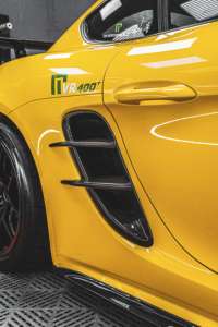 TAKD-Grille d'entrée d'air latérale en carbone direct d'usine, ailerons arrière universels, nouvelle condition, Offre Spéciale pour Porsche 718 Cayman <span class=keywords><strong>Boxster</strong></span> - Product Image 6