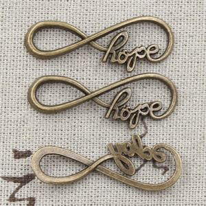 Charms infinity symbol hope 39x15mm ciondoli <span class=keywords><strong>Color</strong></span> argento tibetano gioielli antichi che fanno artigianato fatto a mano fai da te - Product Image 5
