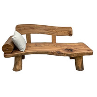 Canapé-lit trois places en bois massif de camphre, style artistique pastoral, chaise longue de loisirs, chaise double usage