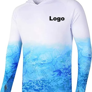 Camiseta de Pesca con Capucha de Manga Larga, Protección UV, Secado Rápido, Color Naranja, Sublimada, Reciclada - Product Image 1